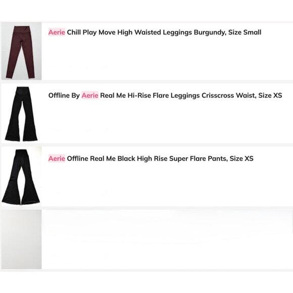 Aerie & Offline By Aerie Reseller Bundle — 15 Preowned Leggings & Other Items - Picture 2 of 5